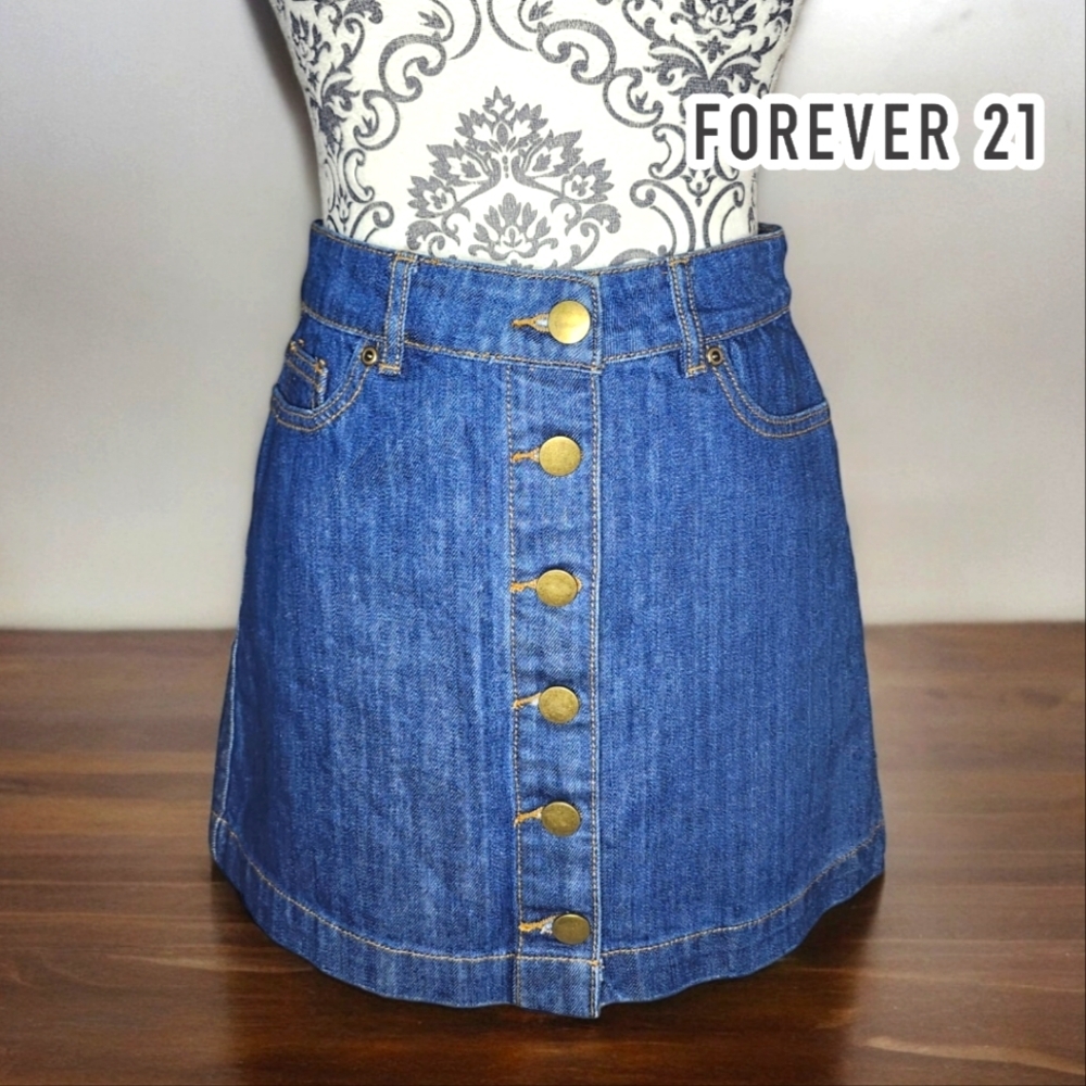 FOREVER 21 Denim Mini Skirt- Small